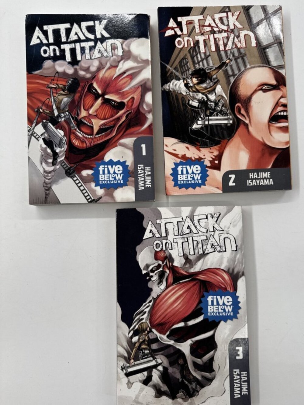 Attack on Titan Vols 1-3 Lot Manga Books Isayama English Paperback 2012 Anime